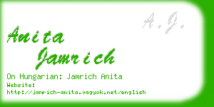 anita jamrich business card